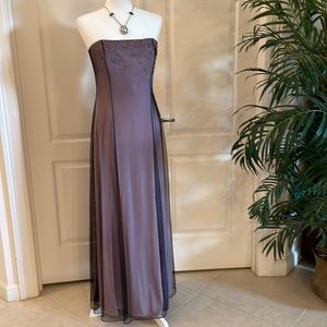 Adrianna Papell Purple Strapless Dress